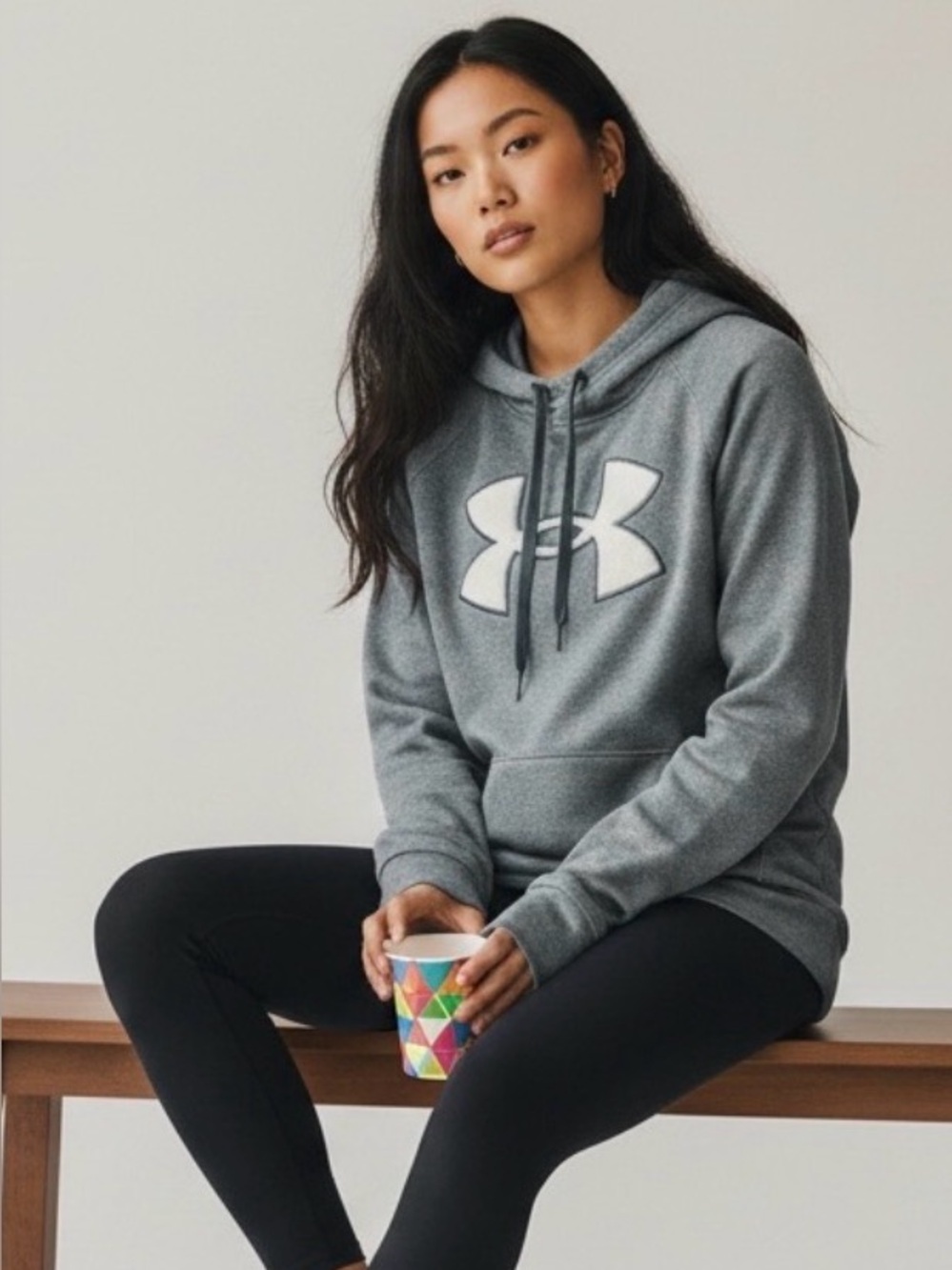 Under Armour Blue Fleece Hoodie Big Logo Women’s Small